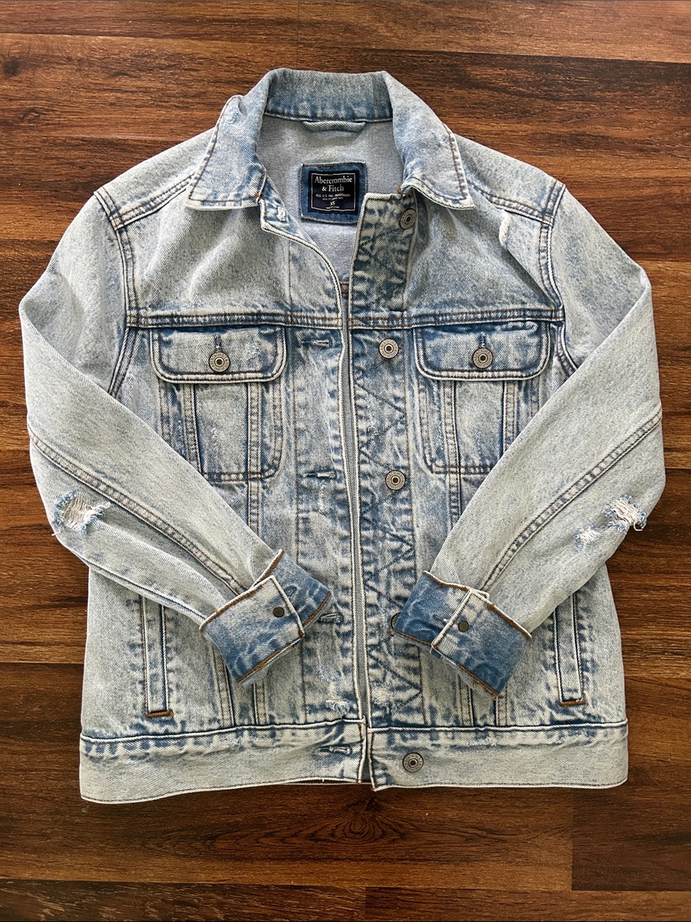 Abercrombie & Fitch Light Wash Kids Denim Jacket